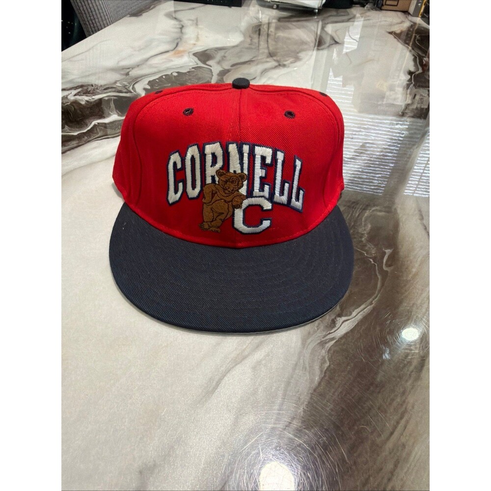Vtg 90s Cornell University Pro-Line Snapback Hat Sports Specialties Big Red Bear